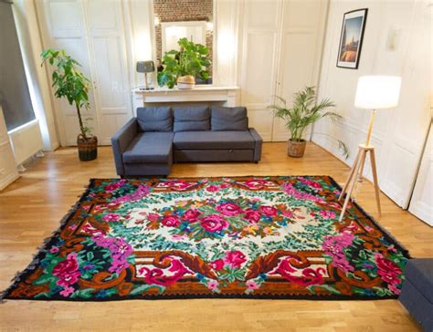 Tapis Moldave Grande Taille Kilim Salon En Laine Kilim Moldave Aux