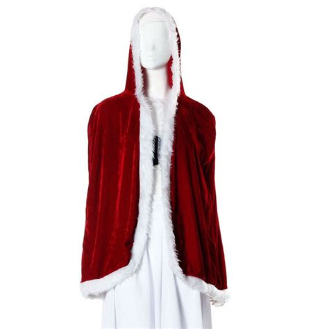 15 M High Quality New Design Deluxe Red Velvet Christmas Hooded Cape