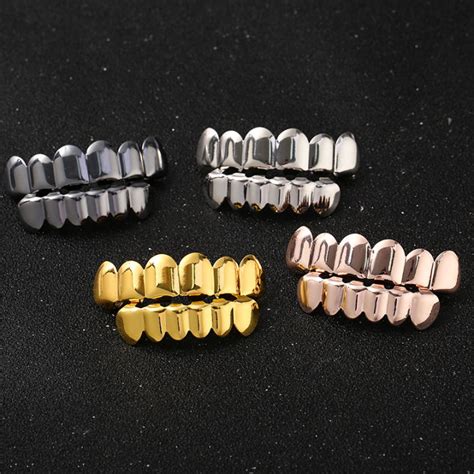 Gilded Fake Teeth Grillz Hip Hop Rap Glossy Lazada Ph