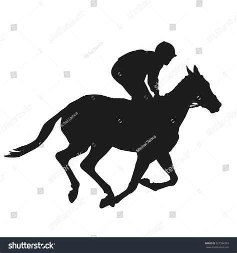 Horse Racing. Vector Silhouette - 321994355 : Shutterstock