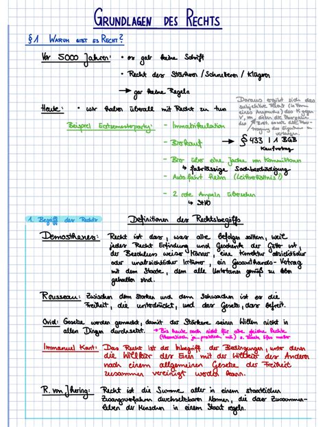 Grundlagen Des Rechts Lernzettel Grundlagen Des Rechts Warum Gibt