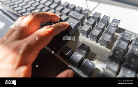 Data Input Device Computer Keyboard Used In Detail Stock Photo Alamy