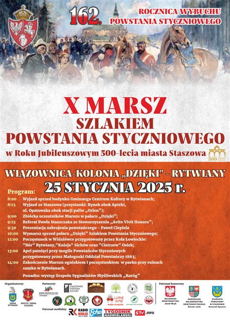 X Marsz Szlakiem Powstania Styczniowego 25 01 2025 R Miasto I Gmina