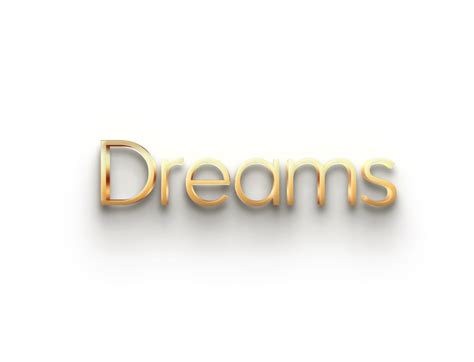 3d Word Dreams Golden Png Text Effects Art Typography Royalty Free