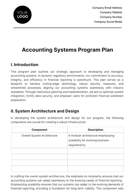 Free Accounting Systems Program Plan Template to Edit Online