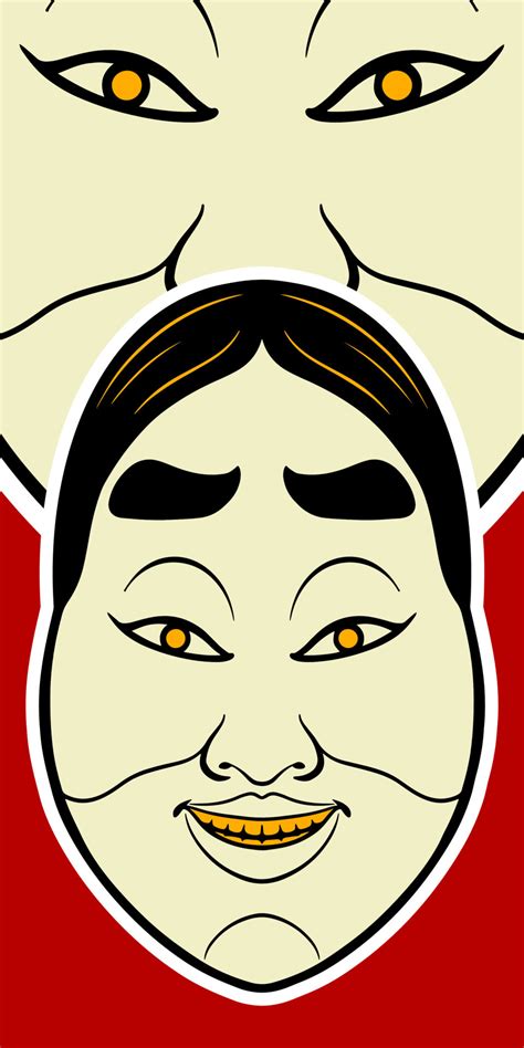 Big Japanese Scary Mask Elements Isolated On Red Background 14016430 Vector Art At Vecteezy