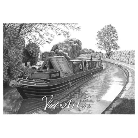 Kalolo narrow boat pencil drawing by Vlad-Art