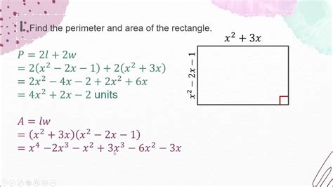 Area And Perimeter Of Rectangles With Polynomial Dimensions Youtube