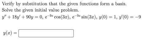 Answered Verify By Substitution That The Given Bartleby