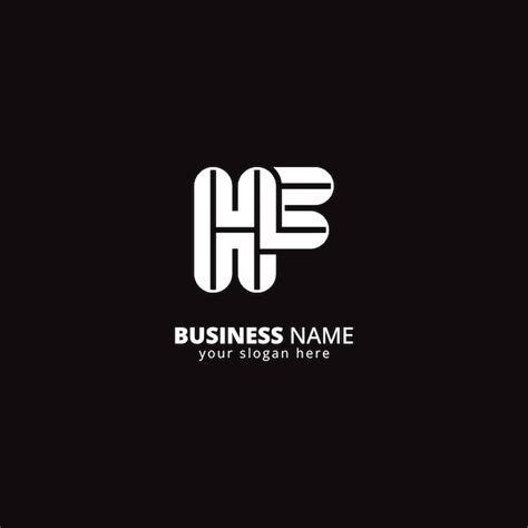 abstract letter hf fh logo bold monogram design premium vector