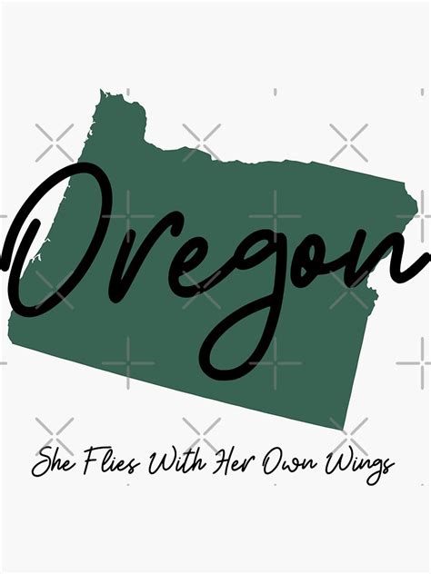 Oregon State Motto She Flies With Her Own Wings Sticker For Sale By