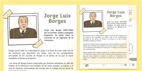 Hoja Informativa Jorge Luis Borges Teacher Made Twinkl