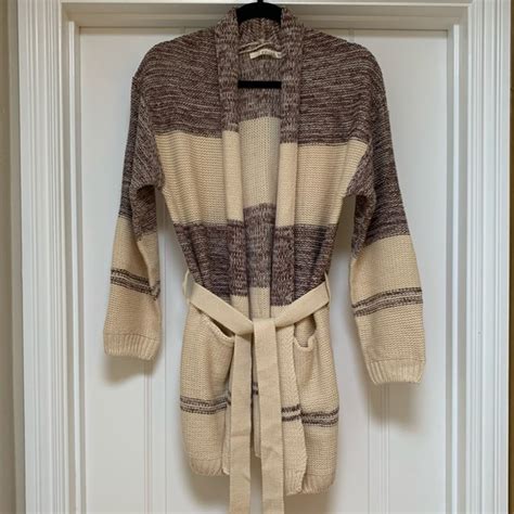 Ellison Sweaters Ellison Color Block Belted Cardigan Poshmark