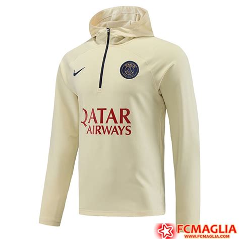 Nuove Felpa Allenamento Cappuccio Psg Bianco A Poco Prezzo