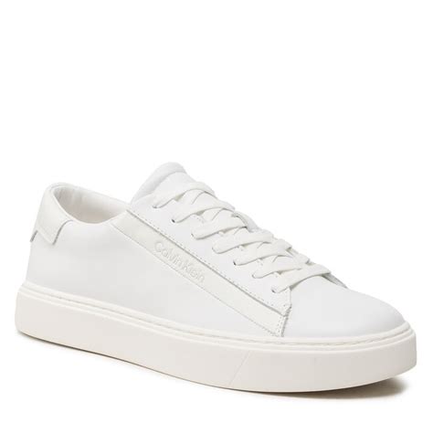 Sneakersy Calvin Klein Low Top Lace Up Lth HM0HM00861 Triple White