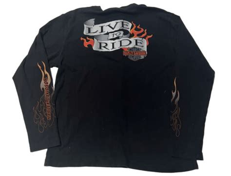 Harley Davidson Y K Style Longsleeve T Shirt Flames S Gem