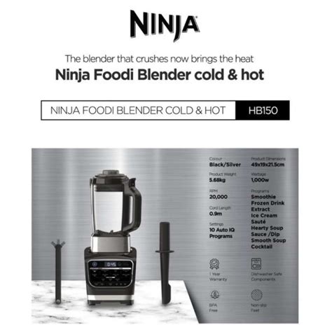 Promo Ninja Foodi Hot And Cold Blender HB150 Glass Blender Panas Dingin Diskon 33 Di Seller