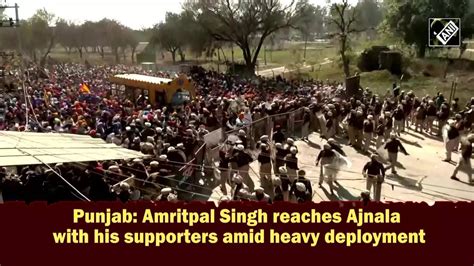 Punjab Amritpal Singh Reaches Ajnala With His Supporters Amid Heavy Deployment