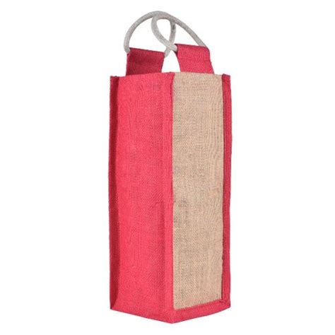 Safa Red And Brown Jute Bottle Carry Bag Size 2x5 Capacity 1ltr At