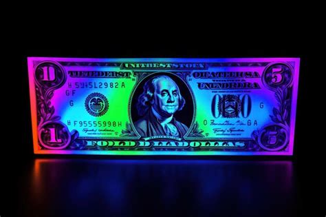 Premium Photo Dollar Bills Falling With Neon Colorful Background