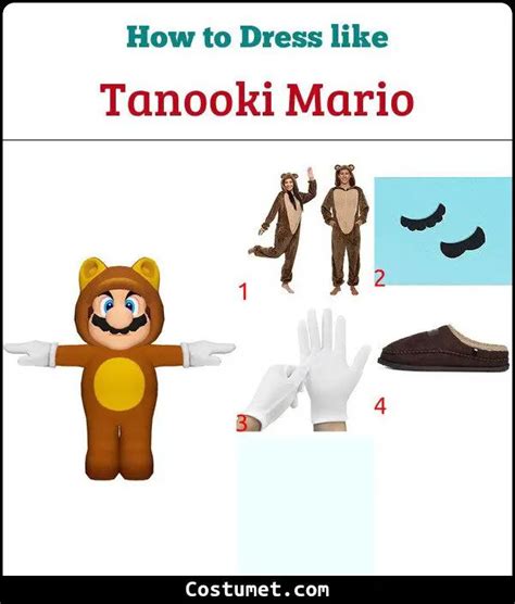 Tanooki Mario Costume from Super Mario for Cosplay & Halloween | Mario ...