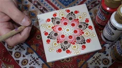 Ceramic Tile Dot Mandala Coasters How To Paint Dot Mandalas 52 Lydia