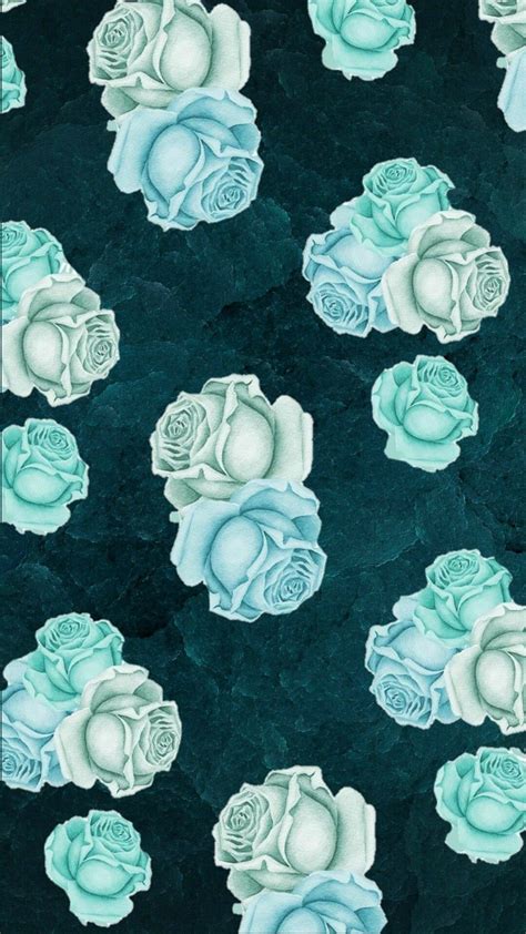 Teal Flower Wallpaper - Mural Wall