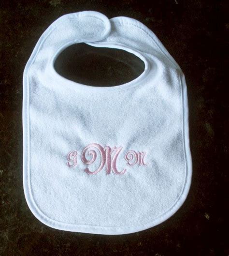 Monogram Bib Embroidered Bib Monogrammed Bib Pvc Free Bib Initial