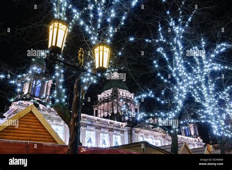 Christmas lights at Belfast City Hall Stock Photo - Alamy