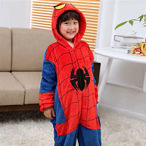 Kigurumi Spiderman Stitch Onesie Pijamas Niños Animal Mono Niñas Anime