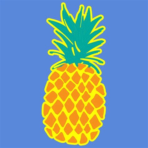 Pineapple Face Emoji Stickers by Dos Gatos Studio LLC