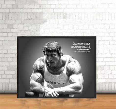 Arnold Schwarzenegger Poster Canvas Wall Art Decor For Gym Etsy