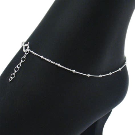 Sterling Silver Rolo Chain Anklet With Enamel Cherry Charm Adornment