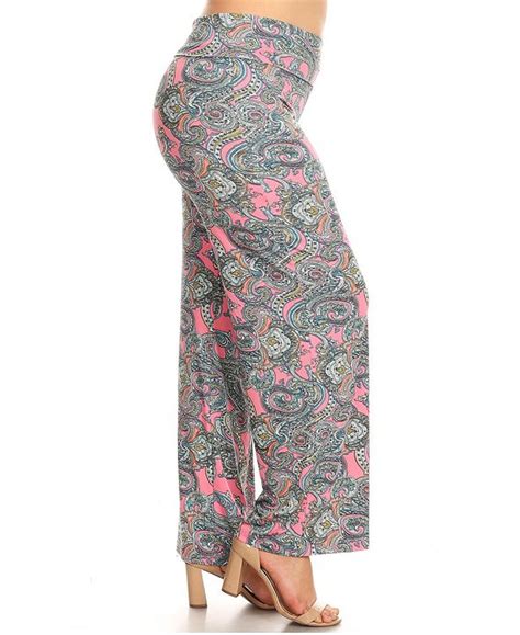 White Mark Plus Size Paisley Print Palazzo Pants And Reviews Pants And Leggings Women Macys