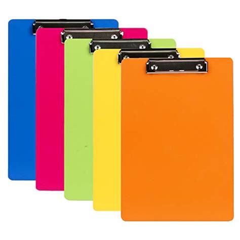 A4a5 Clipboard Plastic Transparent Clipboard Coloured Heavy Duty Clip