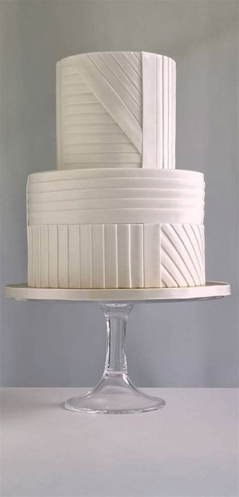 Clean And Contemporary Wedding Cakes Bandage Wedding Cake