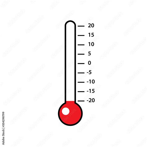 Blank thermometer with negative numbers icon. Clipart image isolated on white background Stock ...