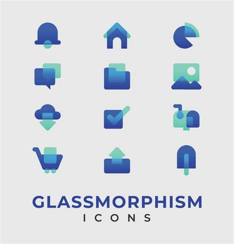 Glassmorphism Icon Set 28219294 Vector Art At Vecteezy