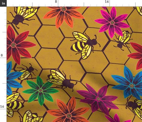 Busy Bees Fabric Spoonflower