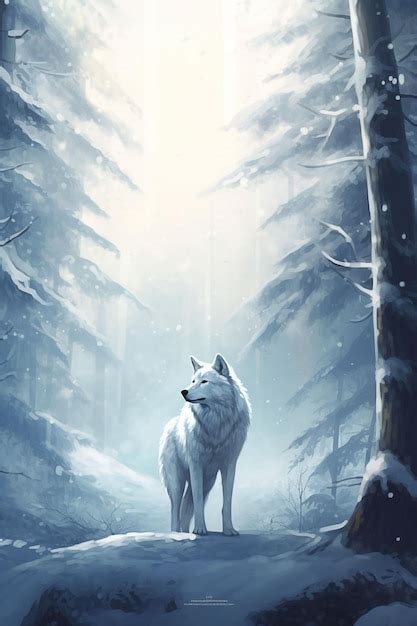 Premium AI Image | White wolf in the snow wallpapers