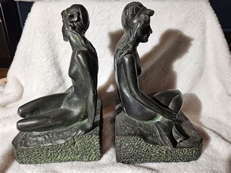 KBW Bronze Art Deco Nude Bookends Etsy