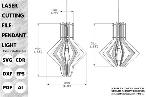 Laser Cutting Pendant Light Laser Cut File Svg Paper Cut Cricut Glowforge File So Fontsy