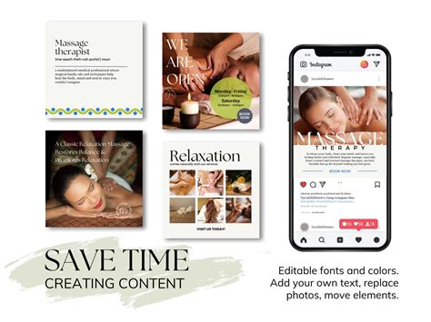 Massage Therapist Instagram Templates Medical Spa Instagram Etsy