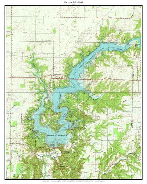 Raccoon Lake 1963 Custom Usgs Old Topo Map Indiana Old Maps