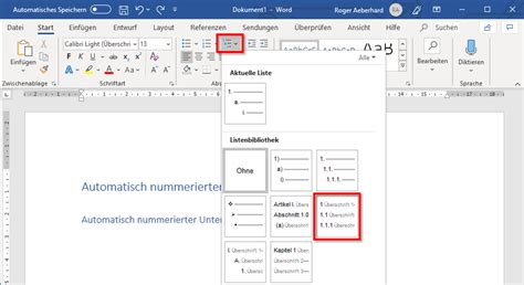 Berschriften In Word Automatisch Nummerieren