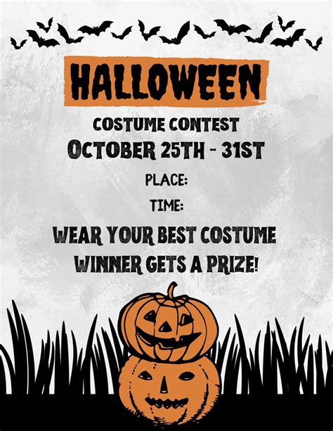 Halloween Costume Contest Flyer Digital Template - Etsy