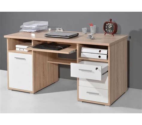 Bureau Coloris Chêne Sonoma Reproblanc En Bois Dim L145 X H75 X