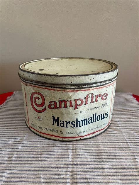 Vintage Campfire Marshmallow Tin Etsy Campfire Marshmallows