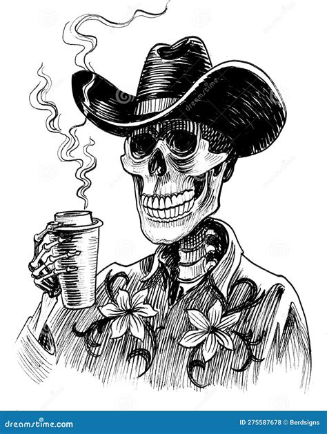 Skeleton Drinking Cocktail Stock Image Cartoondealer