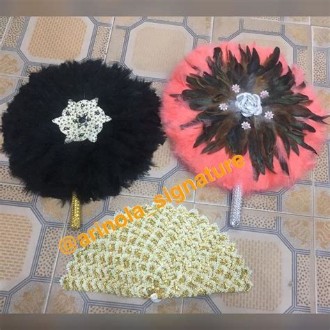 Aso Oke Veil Bridal Handfan On Instagram Custom Made Hand Fan Off